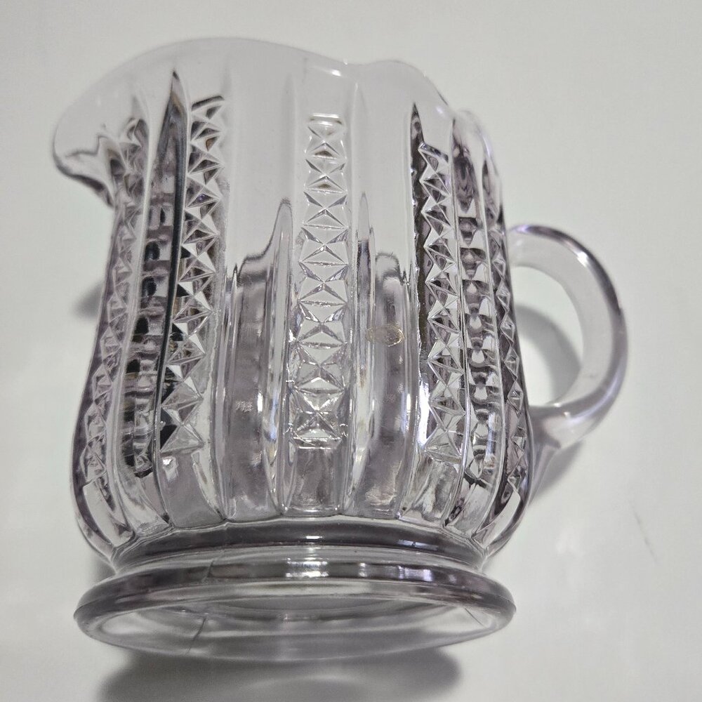 Pressed Glass Cream Pitcher